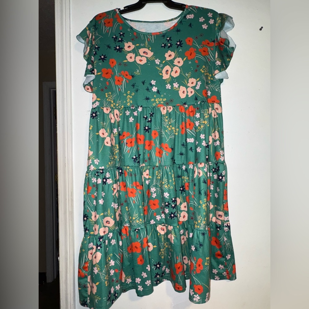Floral Green Dress
